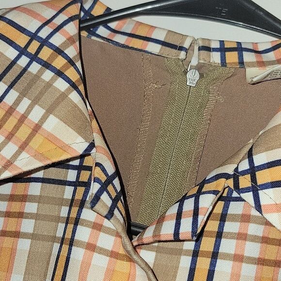 Rare Vintage 80s Plaid Diner Fast Food Button Down Uniform Top Angelica - Picture 7 of 7